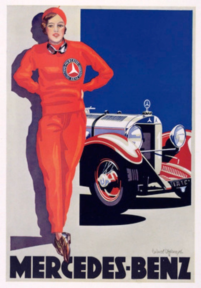 Frau in rot - Mercedes 1928